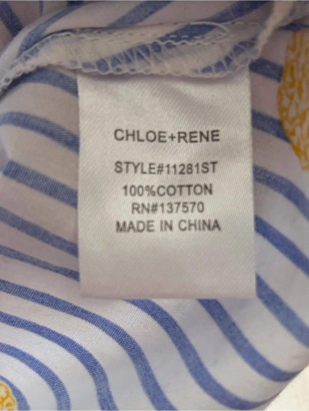 Striped Cotton Pineapple Button Up Shirt Dress Retro Summer Preppy Kitchy Sz L - Picture 5 of 6